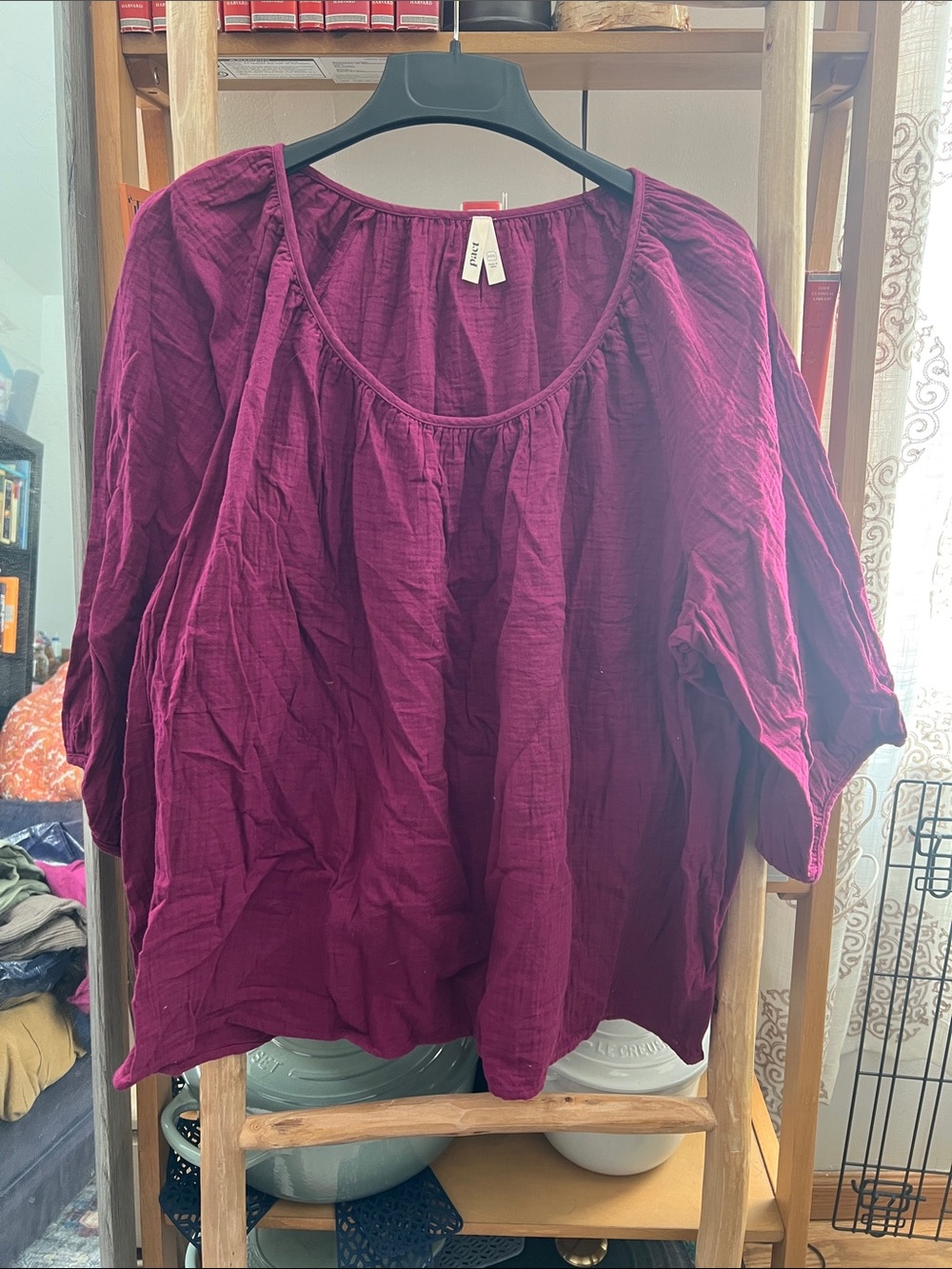 PACT Clothing - Women's Relaxed Scoop Neck Top in Berry